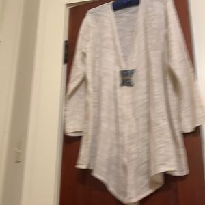 Gauzy FLAX topper in linen/cotton weave.Light as a feather,Size SM.